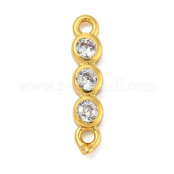 Brass Pave Cubic Zirconia Three Flat Round Links Connector Charms&nbsp;KK-P277-52A-A