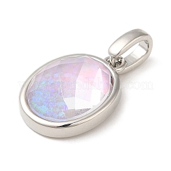 Rack Plating Brass with Synthetic Opal Pendants&nbsp;KK-S370-09P