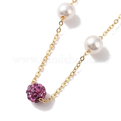 Polymer Clay Rhinestone Beads  Beads Necklace&nbsp;BJEW-B078-03G