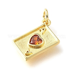 Brass Micro Pave Cubic Zirconia Pendants&nbsp;KK-V007-005G-04