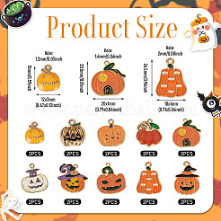 20pcs10スタイルハロウィーンテーマ合金エナメルペンダント  ミックスカボチャチャーム  ミックスカラー  15~27x12~20x1~3mm  穴：1.2~2mm  2個/スタイル&nbsp;ENAM-TA0003-43