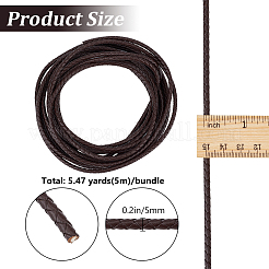 5M Braided Leather Cord with Core&nbsp;WL-BBC0001-01A-01