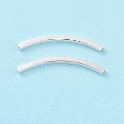 925純銀製のチューブビーズ  カーブチューブ  正方形  銀  30x2x2mm  穴：1.2mm  約17個/10g&nbsp;STER-D035-14S