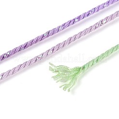 30mセグメント染色マクラメコットンコード  丸編みロープ  壁掛け用  工芸  ギフト包装  ライラック  1mm  約32.81ヤード（30m）/ロール&nbsp;OCOR-T018-01Q
