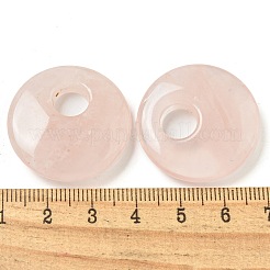 天然石ローズクォーツペンダント  フラットラウンドのチャーム  28.5x7mm  穴：8.5mm&nbsp;G-P547-01A