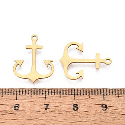 ステンレスペンダント201個  チャームアンカー  レーザー切断  18KGP本金メッキ  18.5x14.5x1mm  穴：1.4mm&nbsp;STAS-T073-45G