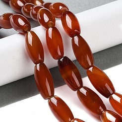天然石赤瑪瑙ビーズ連売り  染め＆加熱  ライス  19.5~20.5x10mm  穴：2mm  約20個/連  15.94''（40.5センチメートル）&nbsp;G-NH0019-C01-05