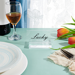 Transparent Acrylic Blank Place Sign & Base Holder Set&nbsp;FIND-WH0042-52