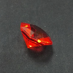 アクリルラインストーン尖底カボション  多面カット  ダイヤモンド  レッド  30.1x20mm&nbsp;GACR-WH0001-01B