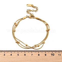 304 Stainless Steel Satellite Chains Multi-strand Bracelets for Women&nbsp;BJEW-V012-05G