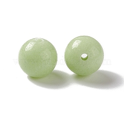 ルミナスキャンディーカラーガラスビーズ  暗闇で光る  ラウンド  薄緑  8mm  穴：1.3mm&nbsp;LS-GLAA-E031-01B-01