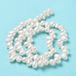 天然養殖淡水パールビーズ連売り  ライス  貝殻色  7.5~9x5~6mm  穴：0.2mm  約68個/連  14.06''（35.7センチメートル）&nbsp;PEAR-J007-82
