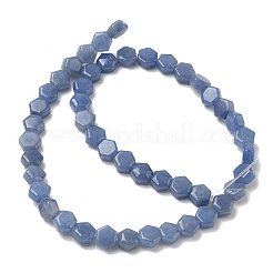 天然ブルーアベンチュリン（染色・加熱）ビーズ連売り  六角  8x8.5~9x5mm  穴：0.8mm  約47~48個/連  15.16~15.35''（38.5~39センチメートル）&nbsp;G-G463-A03-8x9mm