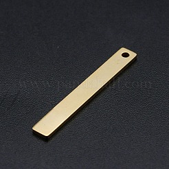 ステンレスペンダント201個  レーザー切断  バー/長方形  18KGP本金メッキ  30x4x1mm  穴：1.6mm&nbsp;STAS-N090-LA142-30
