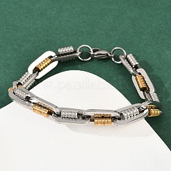 201 Stainless Steel Twisted Chain Bracelets for Women&nbsp;BJEW-B143-12GP