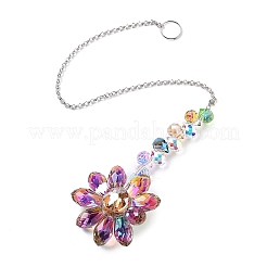 Glass Flower Hanging Suncatchers&nbsp;HJEW-C009-01F
