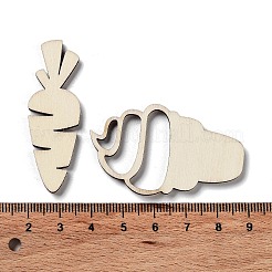 ウッドシート  未完成の木材  貝殻の形/ニンジン/ケーキ  パパイヤホイップ  29~50x17~50x3mm&nbsp;WOOD-XCP0001-82