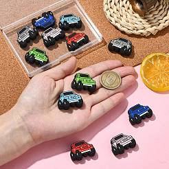 12 個 6 色のシリコン焦点ビーズ  車  ミックスカラー  21.5x29.5x8.5mm  2個/カラー&nbsp;SIL-CJ0002-65