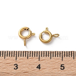 イオンプレーティング（IP）304ステンレススチールスプリングリング留め金  18KGP本金メッキ  9x7.5x1.5mm  穴：1.8mm&nbsp;STAS-C114-04B-G