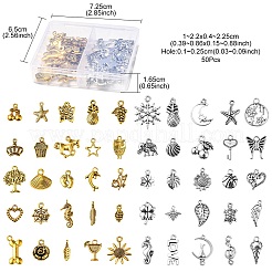50Pcs 50 Style Tibetan Style Alloy Charms&nbsp;TIBE-YW0001-03