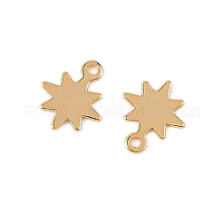 シーグレース真鍮チャーム  スターのチャーム  カドミウムフリーと鉛フリー＆ニッケルフリー  長持ちメッキ  18KGP本金メッキ  8x7x0.5mm  穴：0.8mm&nbsp;XGRQ5K471-821G