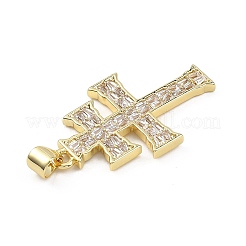 Religion Brass Micro Pave Clear Cubic Zirconia Pendants&nbsp;KK-B177-03G-01