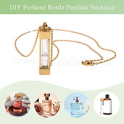 1Pc Glass Hourglass Rectangle Pet Memorial Keepsake Urn Ashes Pendant Necklaces&nbsp;NJEW-CA0001-27G