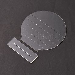 （不良見切り販売：凸凹穴）アクリルピアスディスプレイスタンド  取り外し可能な  ラウンド  透明  完成品：16.5x3.75x16.5cm  2個/セット&nbsp;EDIS-XCP0001-03B