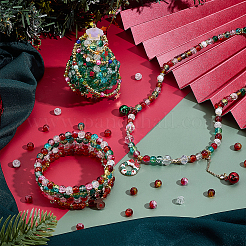 Christmas Theme Spray Painted/Baking Paint Crackle Glass Beads Strands&nbsp;CCG-PH0001-22B