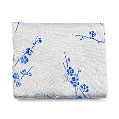 中国風の花柄布ジュエリー収納ポーチ  プラスチックボタンで  ブレスレット用の長方形のジュエリーギフトケース  イヤリング  リング  ランダム模様  ライトシアン  7.5x8.5x0.3~0.7cm&nbsp;AJEW-D065-01A-06