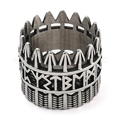 304ステンレスリング  クラウン  18mm  内径：19mm&nbsp;RJEW-B055-02AS-02