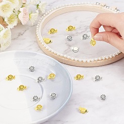 真鍮ボックス留め金 20色 2個  1連売り  3ホール  花  プラチナ·ゴールデン  6mm  穴：9x15x5.5mm&nbsp;KK-CA0001-75