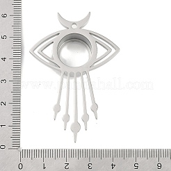 304ステンレススチールロケットビッグペンダント  ガラスと  アイチャーム  ステンレス鋼色  57.5x39.5x11mm  穴：2.2mm&nbsp;STAS-S132-12P-02
