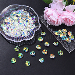 Electroplated Glass Connector Charms&nbsp;EGLA-YW0003-02