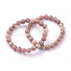 Natural Plum Blossom Jasper Beads Stretch Bracelets&nbsp;X-BJEW-F380-01-B08