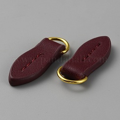 Leaf Shape Leather Zipper Heads&nbsp;FIND-WH0139-145A