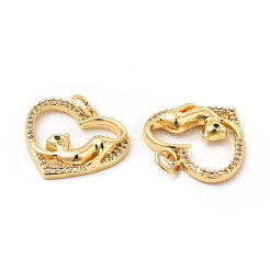 Brass Micro Pave Cubic Zirconia Pendants&nbsp;KK-H441-39G