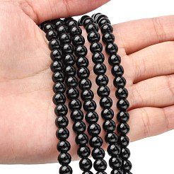 Synthetic Black Stone Beads Strands&nbsp;X-GSR6mmC044