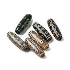 チベット風ジービーズ  天然石瑪瑙ビーズ  染め＆加熱  オーバル  片目  13mm  穴：28.5~32x10~12.5mm&nbsp;TDZI-E004-17