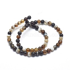 Natural Striped Agate/Banded Agate Beads Strands&nbsp;G-I254-03A
