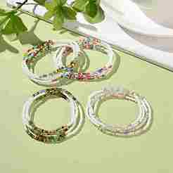 Glass Seed Beaded Elastic Waist Bead Chains&nbsp;NJEW-C00021