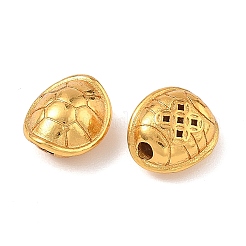 真鍮ビーズ  長持ちメッキ  鉛フリー＆カドミウムフリー  亀の甲  24KGP本金メッキ  9.5x8x5mm  穴：1.6mm&nbsp;KK-K364-31G