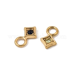 304 Stainless Steel Micro Pave Cubic Zirconia Charms&nbsp;CU-CBAAD26-01G