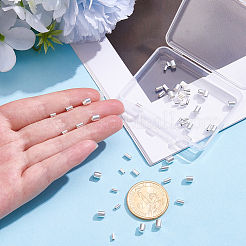 60個 3種類の真鍮コードエンド  エンドキャップは長持ちしますメッキ  925銀メッキ  4~5x2~4mm  内径：1.2~3mm  20個/スタイル&nbsp;KK-CN0003-44S