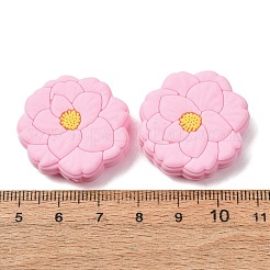 シリコンビーズ  焦点ビーズ  椿の花  ピンク  28x28.5x8.5mm  穴：2mm&nbsp;SL-CBACA92-04