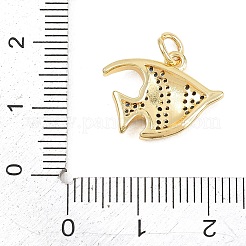Brass Micro Pave Cubic Zirconia Pendants&nbsp;KK-D258-02G-05
