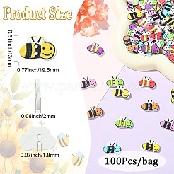 2つ穴ウッドボタン  ミツバチ  ミックスカラー  13x19.5x2mm  穴：1.8mm  約100個/袋&nbsp;BUTT-CJC0003-03