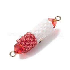 Glass Seed Beaded Christmas Santa Claus Links Connector Charms&nbsp;PALLOY-MZ00917-01