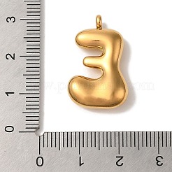 イオンプレーティング（IP）304ステンレスペンダント  バルーンレターチャーム  ゴールドカラー  文字e  25x15.5x6.5mm  穴：2mm&nbsp;STAS-M017-08G-05
