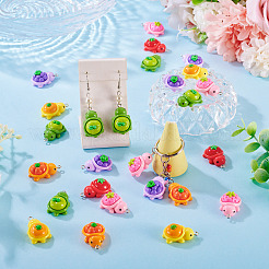24Pcs 6 Colors Opaque Resin Pendants&nbsp;CRES-TA0001-78